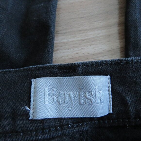 BOYISH Dempsey High Rise Jeans in La Strada Black - Size 24 - Picture 13 of 15